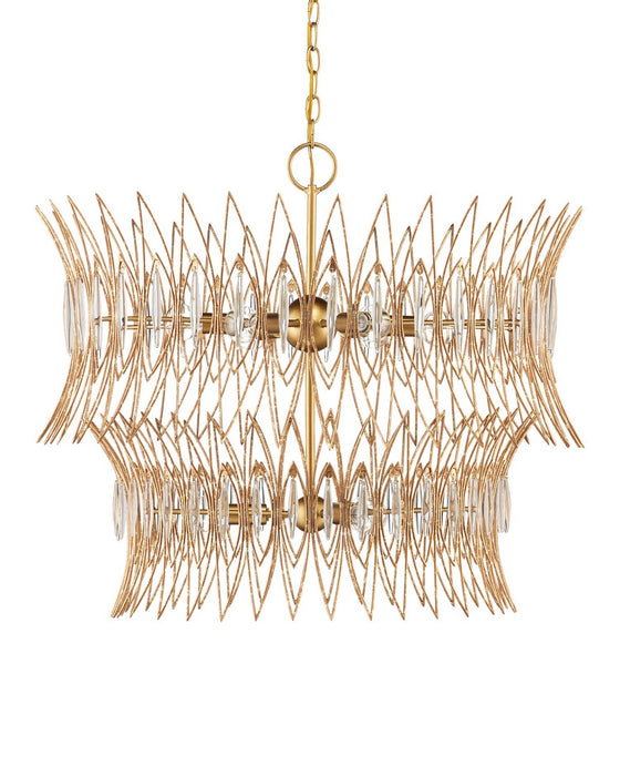 Currey and Company - 9000-1287 - Nine Light Chandelier - Marquise - Clear/Luxor Gold