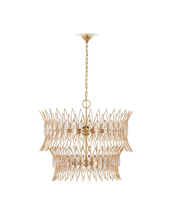 Currey and Company - 9000-1287 - Nine Light Chandelier - Marquise - Clear/Luxor Gold