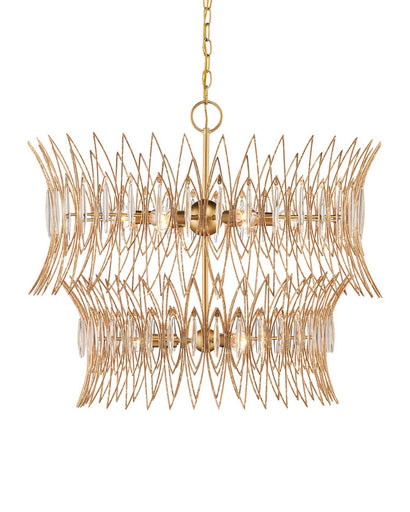 Marquise Nine Light Chandelier Clear/Luxor Gold