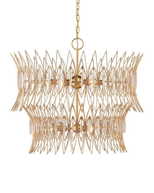 Currey and Company - 9000-1287 - Nine Light Chandelier - Marquise - Clear/Luxor Gold