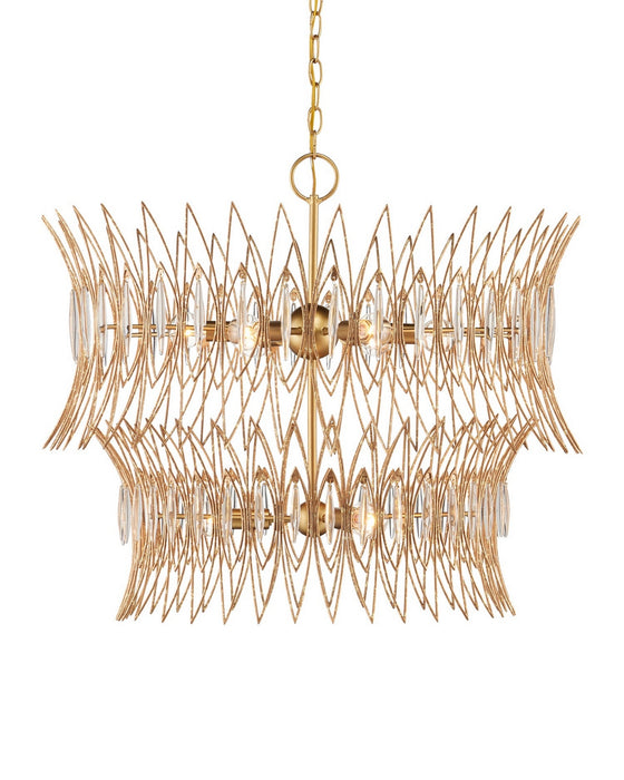 Currey and Company - 9000-1287 - Nine Light Chandelier - Marquise - Clear/Luxor Gold
