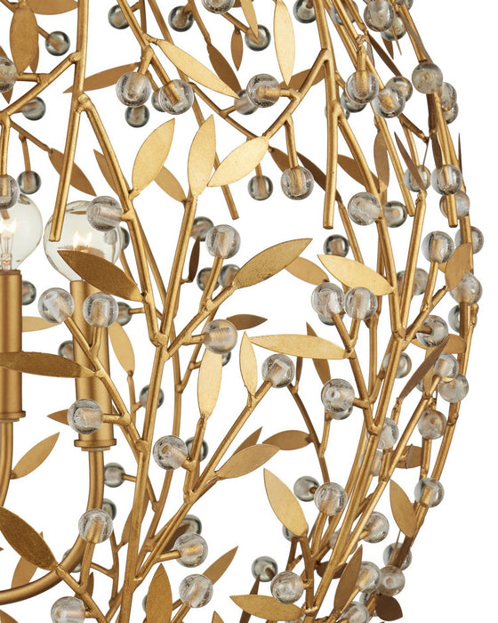 Currey and Company - 9000-1289 - Four Light Chandelier - Secret Garden - Clear/Contemporary Gold Leaf/Contemporary Gold
