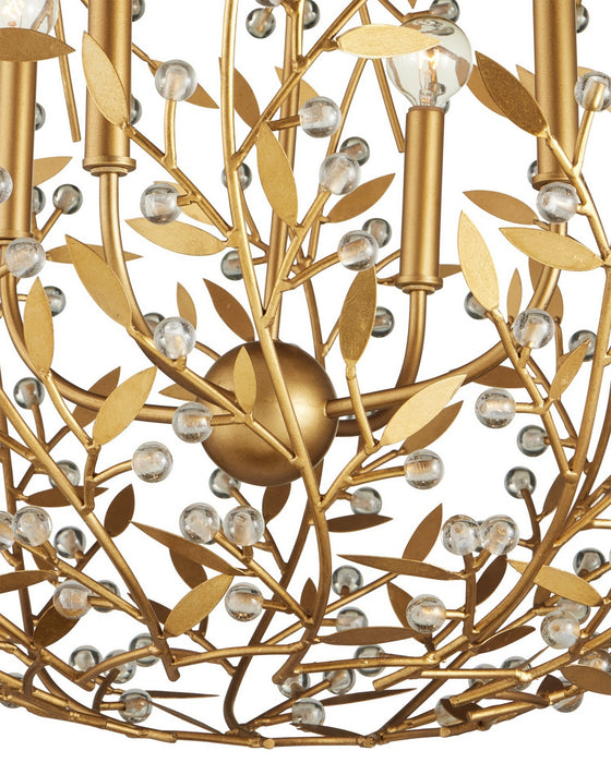 Currey and Company - 9000-1289 - Four Light Chandelier - Secret Garden - Clear/Contemporary Gold Leaf/Contemporary Gold