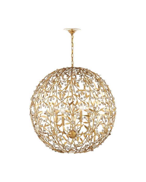 Currey and Company - 9000-1289 - Four Light Chandelier - Secret Garden - Clear/Contemporary Gold Leaf/Contemporary Gold
