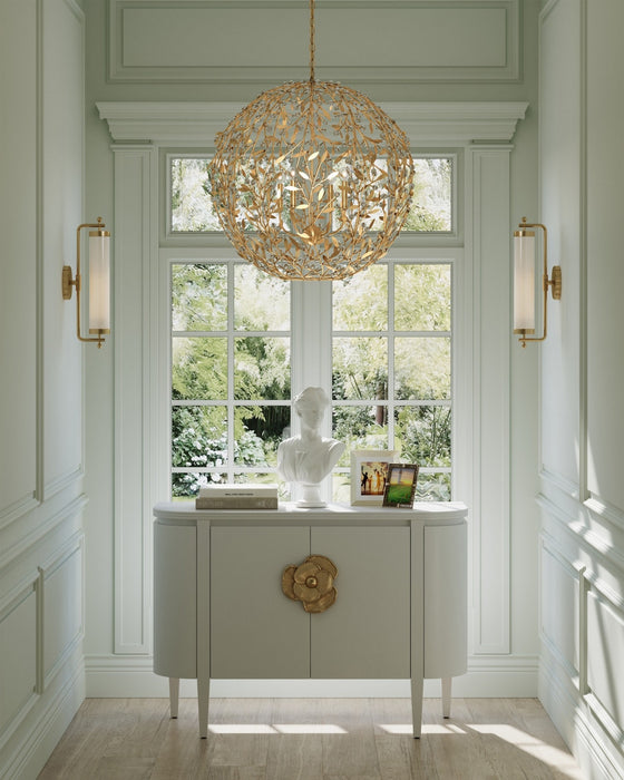 Currey and Company - 9000-1289 - Four Light Chandelier - Secret Garden - Clear/Contemporary Gold Leaf/Contemporary Gold