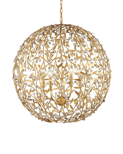 Secret Garden Four Light Chandelier Clear/Contemporary Gold Leaf/Contemporary Gold