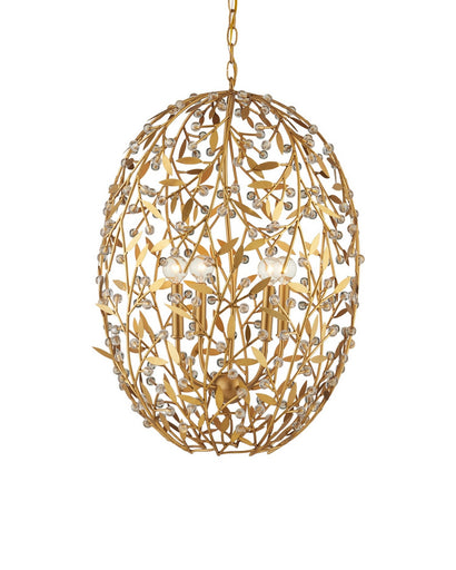 Secret Garden Four Light Chandelier Clear/Contemporary Gold Leaf/Contemporary Gold