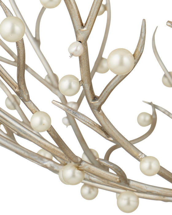 Currey and Company - 9000-1291 - Six Light Chandelier - Shinju - Natural/Contemporary Silver Leaf