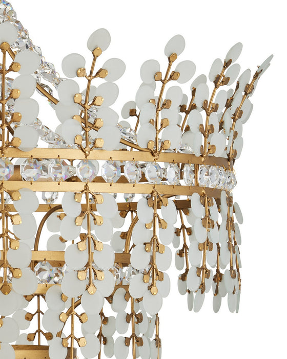 Currey and Company - 9000-1295 - Four Light Chandelier - Bradshaw - Frosted/Clear/Brass