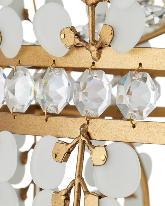 Currey and Company - 9000-1295 - Four Light Chandelier - Bradshaw - Frosted/Clear/Brass