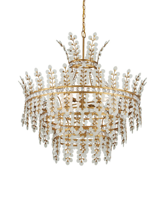 Currey and Company - 9000-1295 - Four Light Chandelier - Bradshaw - Frosted/Clear/Brass
