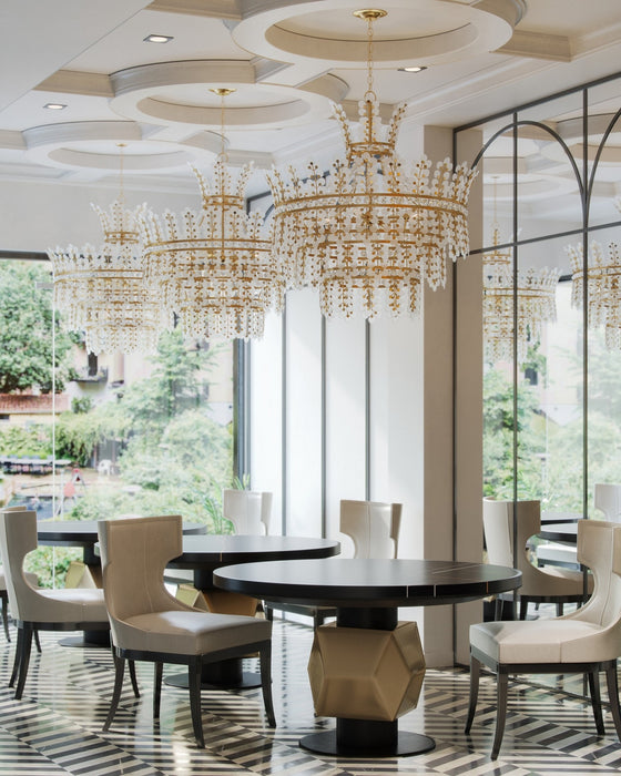 Currey and Company - 9000-1295 - Four Light Chandelier - Bradshaw - Frosted/Clear/Brass