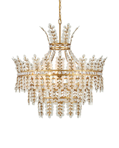 Bradshaw Four Light Chandelier Frosted/Clear/Brass