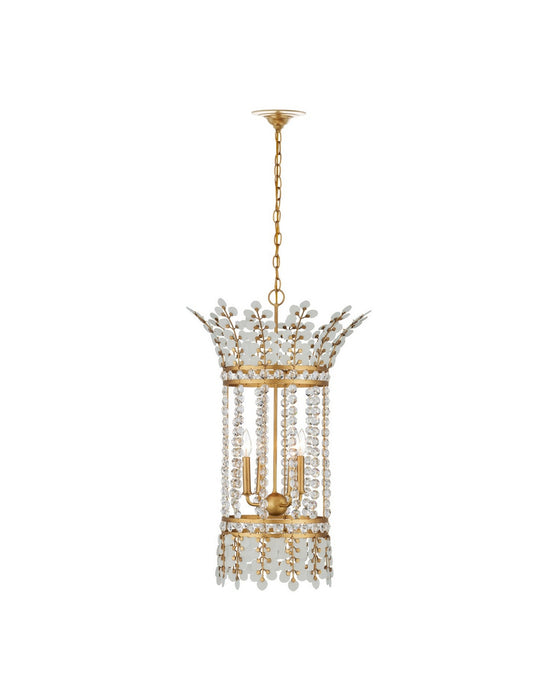 Currey and Company - 9000-1296 - Four Light Lantern - Bradshaw - Frosted/Clear/Brass
