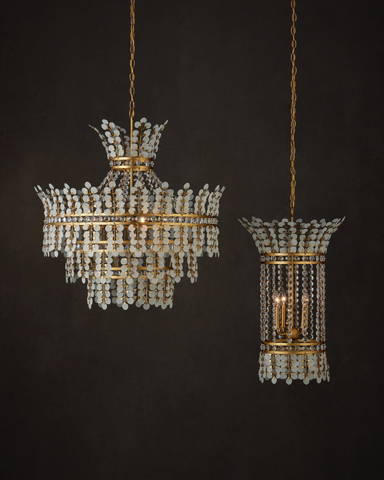 Currey and Company - 9000-1296 - Four Light Lantern - Bradshaw - Frosted/Clear/Brass