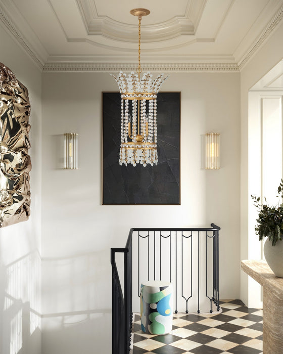 Currey and Company - 9000-1296 - Four Light Lantern - Bradshaw - Frosted/Clear/Brass