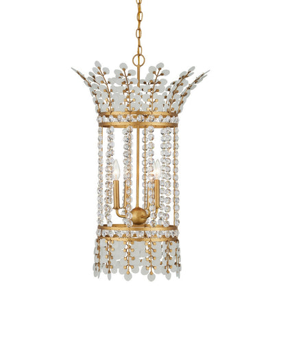 Bradshaw Four Light Lantern Frosted/Clear/Brass