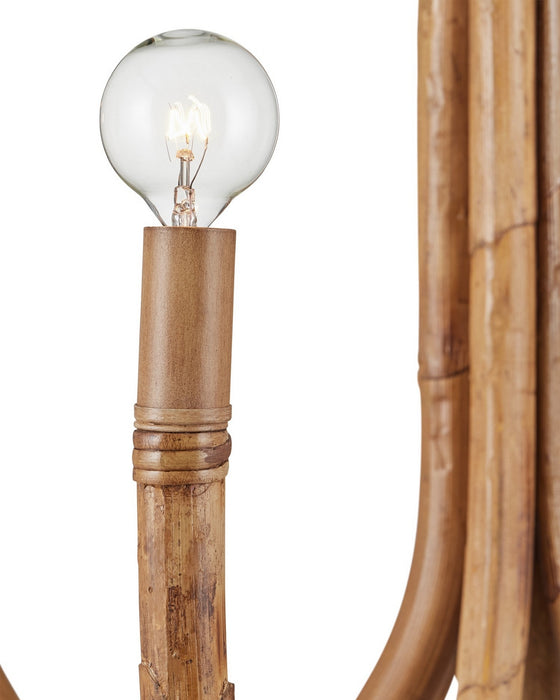 Currey and Company - 9000-1297 - Six Light Chandelier - Samsara - Natural/Saddle Tan