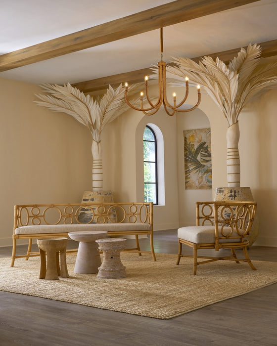 Currey and Company - 9000-1297 - Six Light Chandelier - Samsara - Natural/Saddle Tan