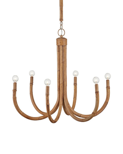 Samsara Six Light Chandelier Natural/Saddle Tan