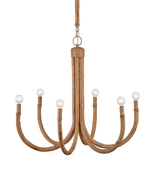 Currey and Company - 9000-1297 - Six Light Chandelier - Samsara - Natural/Saddle Tan