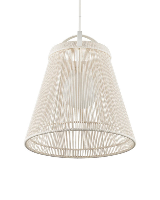 Currey and Company - 9000-1302 - One Light Pendant - Parnell - White/Frosted White/Gesso White