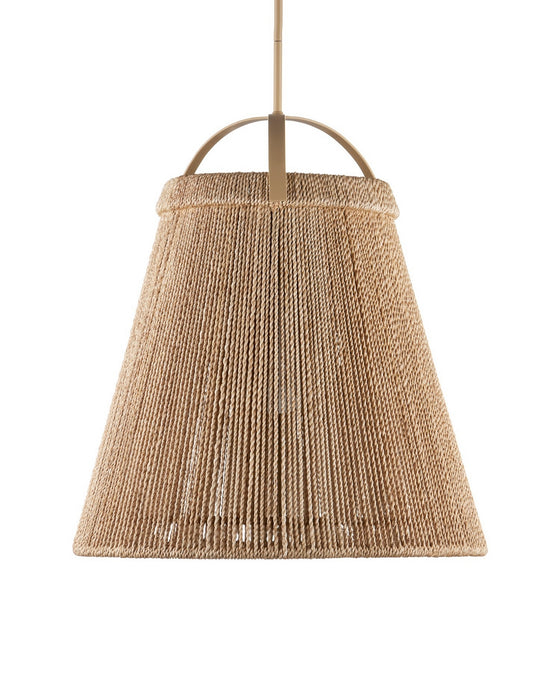 Currey and Company - 9000-1303 - One Light Pendant - Parnell - Natural/Frosted White/Beige