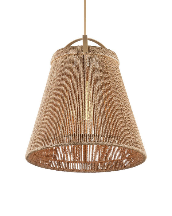 Currey and Company - 9000-1303 - One Light Pendant - Parnell - Natural/Frosted White/Beige