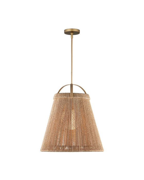 Currey and Company - 9000-1303 - One Light Pendant - Parnell - Natural/Frosted White/Beige