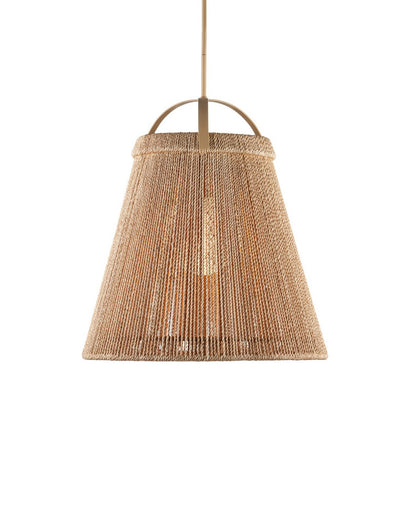 Parnell One Light Pendant Natural/Frosted White/Beige