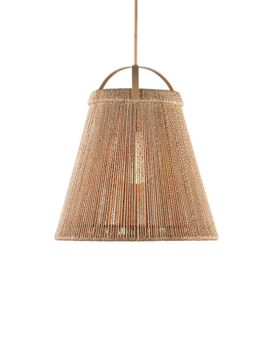 Currey and Company - 9000-1303 - One Light Pendant - Parnell - Natural/Frosted White/Beige