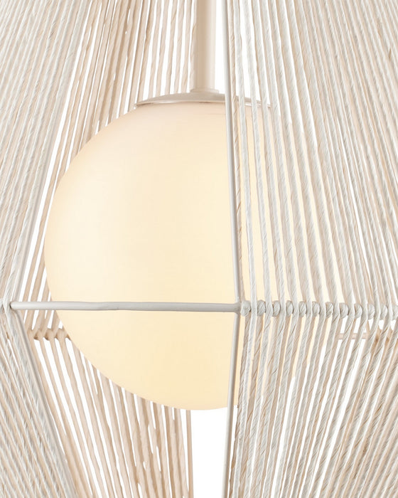 Currey and Company - 9000-1304 - One Light Pendant - Fraxel - White/Frosted White/Vanilla