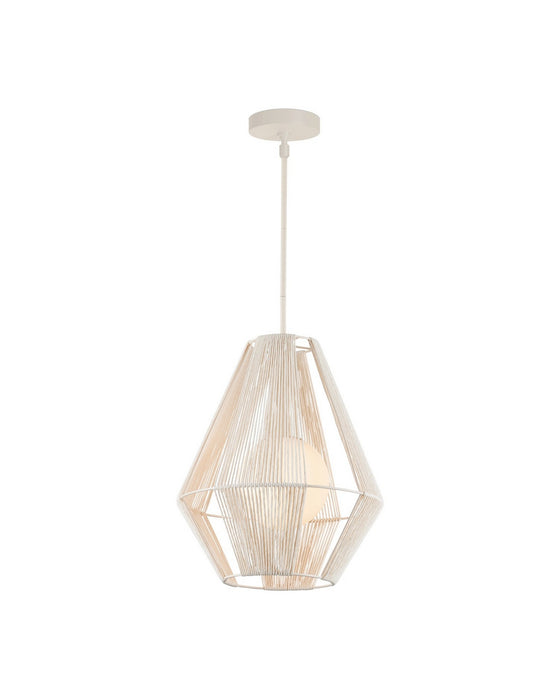 Currey and Company - 9000-1304 - One Light Pendant - Fraxel - White/Frosted White/Vanilla