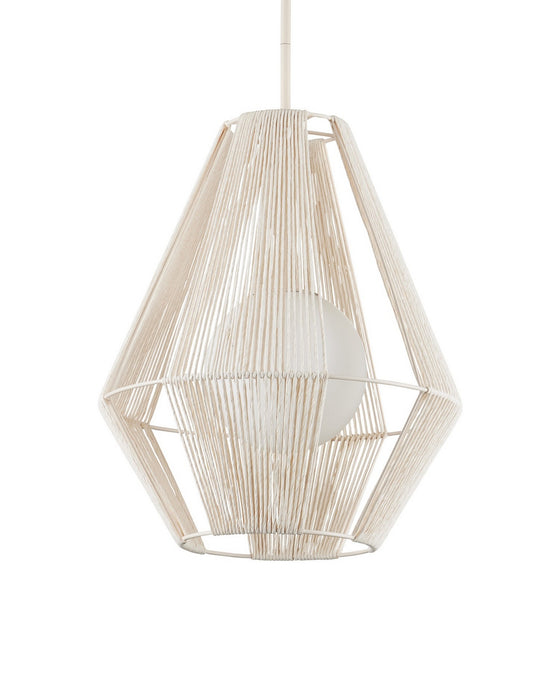 Currey and Company - 9000-1304 - One Light Pendant - Fraxel - White/Frosted White/Vanilla
