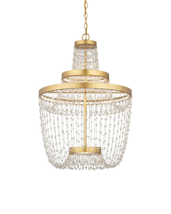 Currey and Company - 9000-1305 - LED Chandelier - Mademoiselle - Clear/Contemporary Gold Leaf/Contemporary Gold