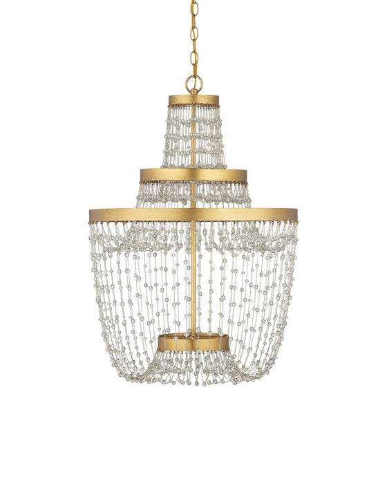 Currey and Company - 9000-1305 - LED Chandelier - Mademoiselle - Clear/Contemporary Gold Leaf/Contemporary Gold