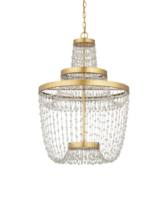 Currey and Company - 9000-1305 - LED Chandelier - Mademoiselle - Clear/Contemporary Gold Leaf/Contemporary Gold