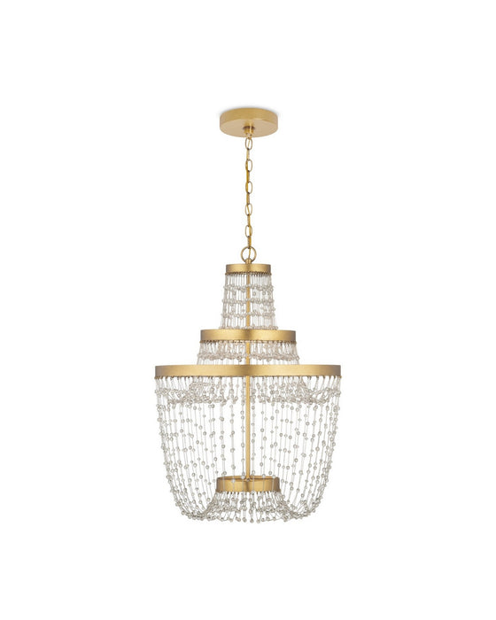 Currey and Company - 9000-1305 - LED Chandelier - Mademoiselle - Clear/Contemporary Gold Leaf/Contemporary Gold