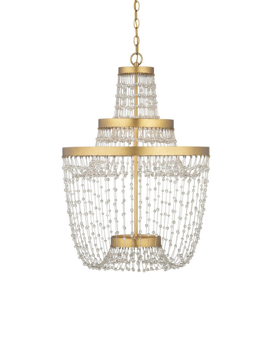 Currey and Company - 9000-1305 - LED Chandelier - Mademoiselle - Clear/Contemporary Gold Leaf/Contemporary Gold