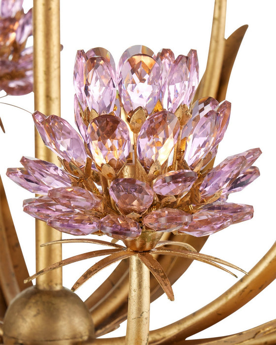 Currey and Company - 9000-1306 - Eight Light Chandelier - Marilee - Pink/Dutch Gold Leaf