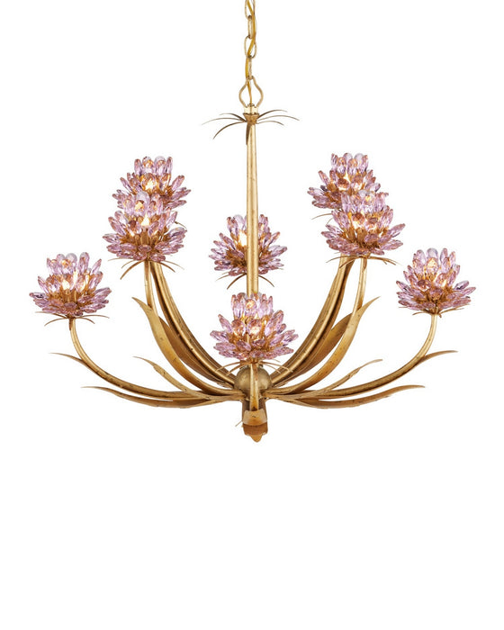Currey and Company - 9000-1306 - Eight Light Chandelier - Marilee - Pink/Dutch Gold Leaf