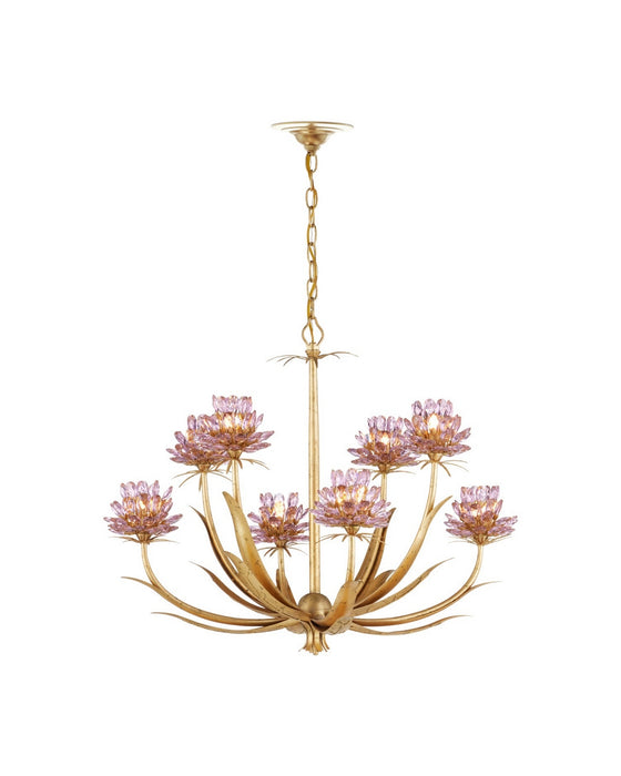 Currey and Company - 9000-1306 - Eight Light Chandelier - Marilee - Pink/Dutch Gold Leaf