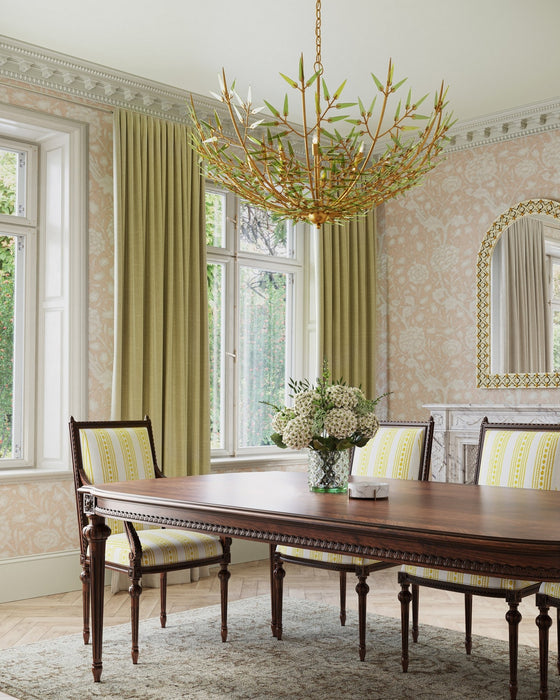 Currey and Company - 9000-1308 - Eight Light Chandelier - Babylon - Green/Contemporary Gold Leaf/Contemporary Gold