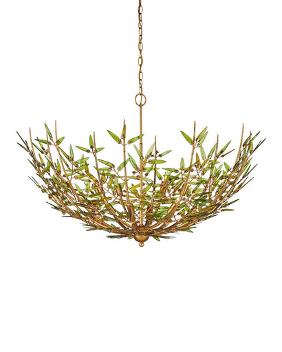Babylon Eight Light Chandelier Green/Contemporary Gold Leaf/Contemporary Gold