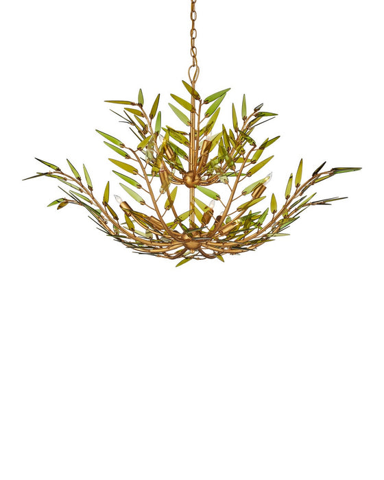 Currey and Company - 9000-1310 - 11 Light Chandelier - Babylon - Green/Contemporary Gold Leaf/Contemporary Gold