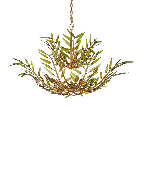 Currey and Company - 9000-1310 - 11 Light Chandelier - Babylon - Green/Contemporary Gold Leaf/Contemporary Gold