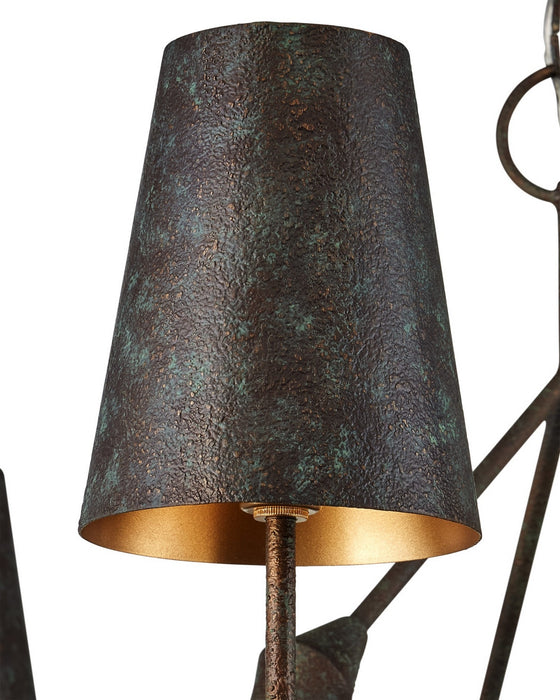 Currey and Company - 9000-1311 - Six Light Chandelier - Anselm - Verde Bronze/Contemporary Gold