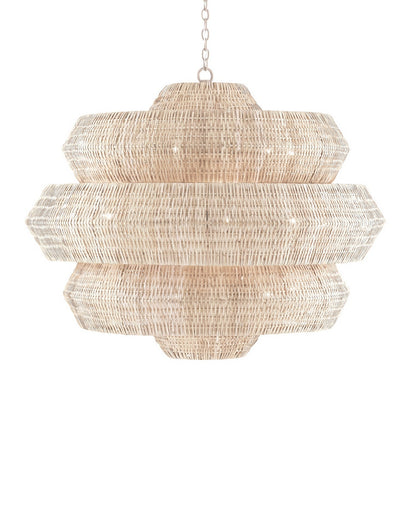Antibes 18 Light Chandelier Bleached Natural/Snow White