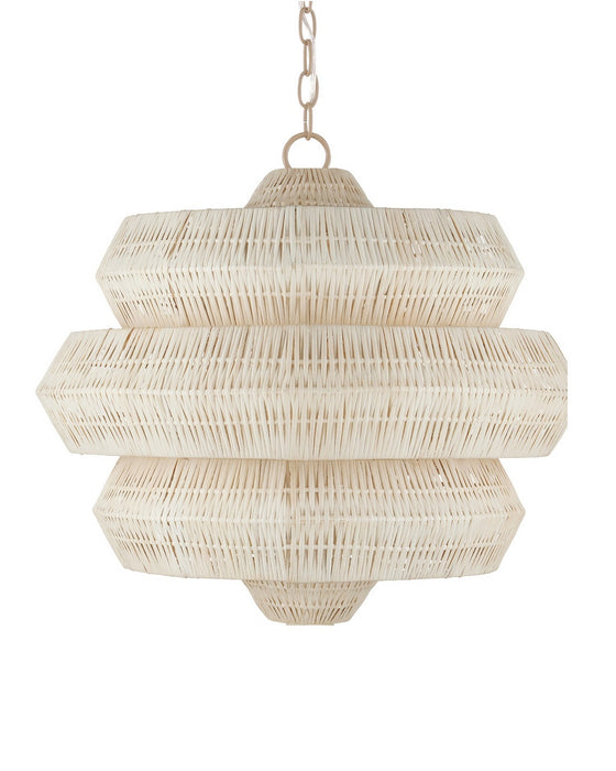Currey and Company - 9000-1316 - Three Light Chandelier - Antibes - Bleached Natural/Snow White