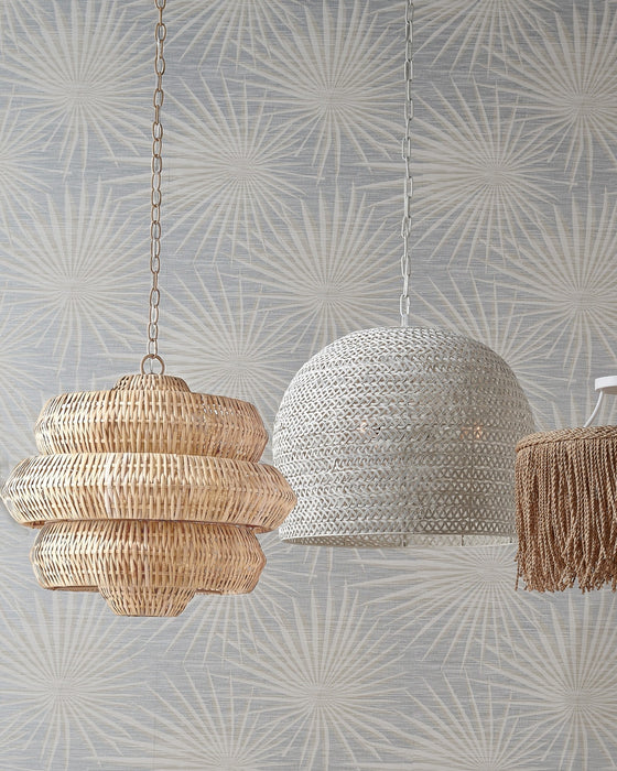 Currey and Company - 9000-1316 - Three Light Chandelier - Antibes - Bleached Natural/Snow White